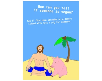 Vegan | Funny vegan card | Card for him | vegan birthday