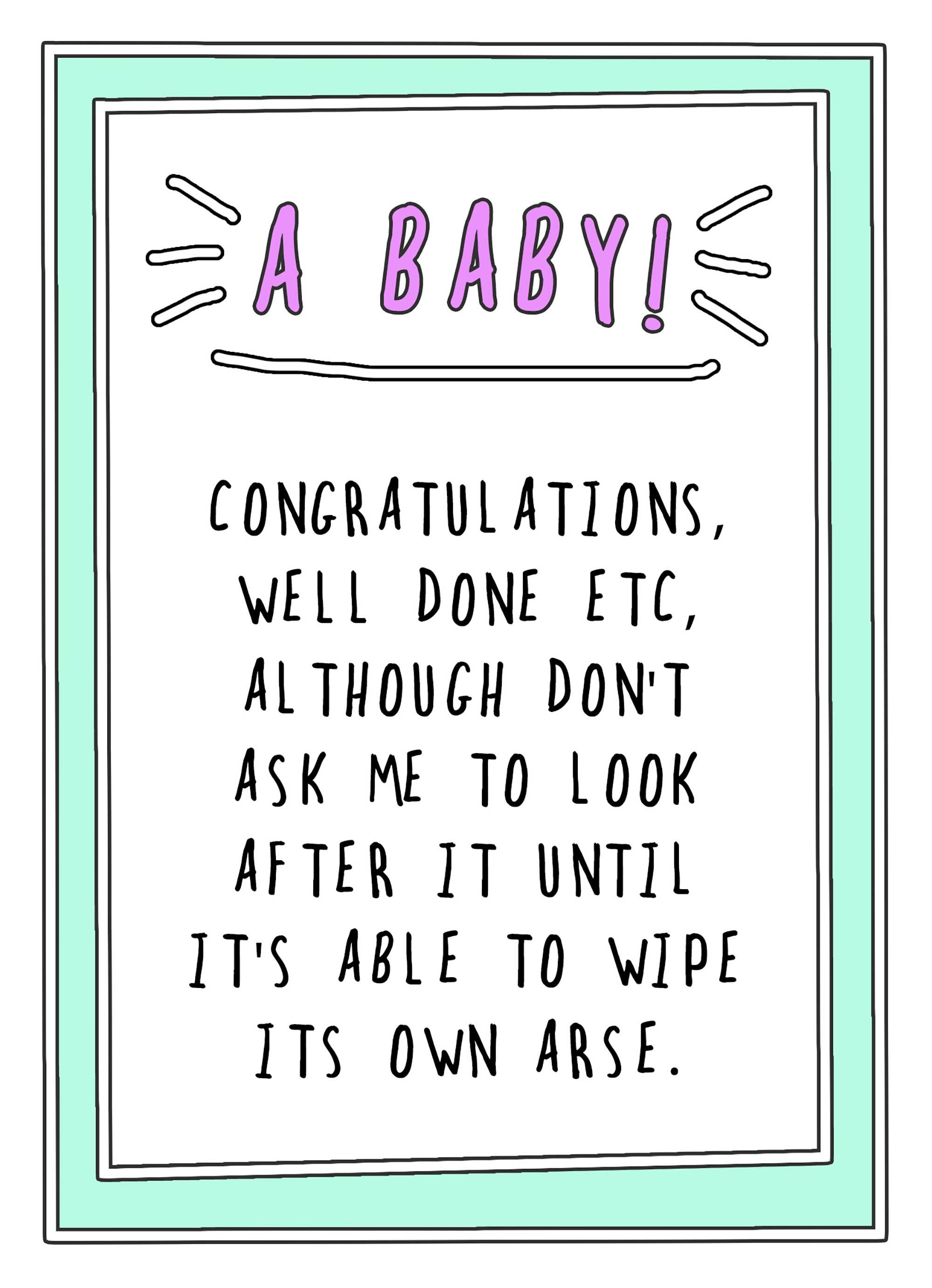 Funny New Baby Card Etsy