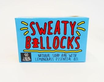 Sweaty Bollocks Award-Winning Soap | Funny Gift for Him | Lemongrass | Christmas Gift | Stoking Filler | valentine gift