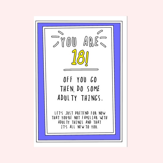 18th Birthday Card Funny 18th Birthday Card Birthday Card Eighteenth Birthday Card 18th 18 - Etsy