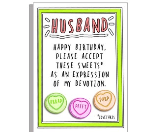 Husband Love Farts Birthday Card