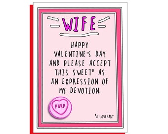 Wife Love Farts Valentine card sweets