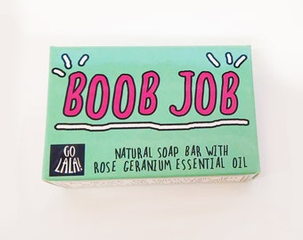 Boob Job Award-Winning Soap  | Rose Geranium | Vegan | Funny Gift For Her | Christmas gift | Stocking Filler | Secret Santa