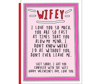 Wife Valentine card sweets