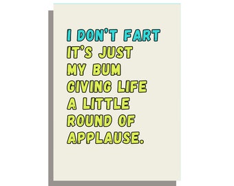 I don't fart funny birthday card