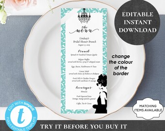 Breakfast at Tiffany's Invitation Printable Editable