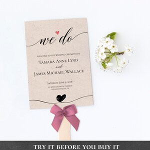 Wedding Church Program Template Booklet Fan Template 5x7 Editable