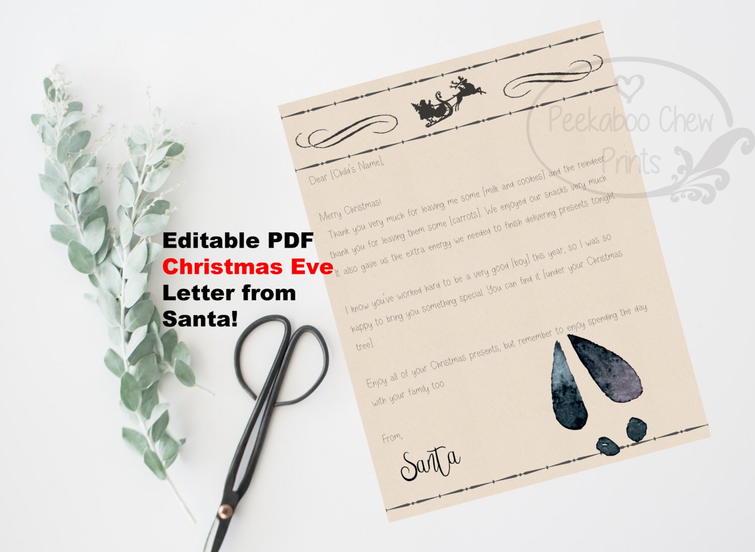 Editable Santa Letter Printable Christmas Eve Note From Santa - Etsy Israel