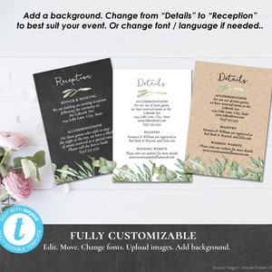 Wedding Invitation Suite Template Olive Branch Rosemary Eucalyptus Editable Printable DIY Rustic Bohemian Details RSVP Tag Sticker PCROEWS image 5
