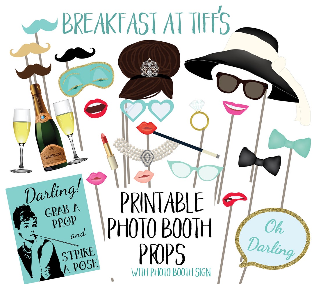 Breakfast at Tiffany's Photo Booth Props Audrey Hepburn Bridal Shower ...