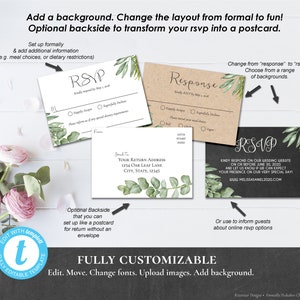 Wedding Invitation Suite Template Olive Branch Rosemary Eucalyptus Editable Printable DIY Rustic Bohemian Details RSVP Tag Sticker PCROEWS image 4