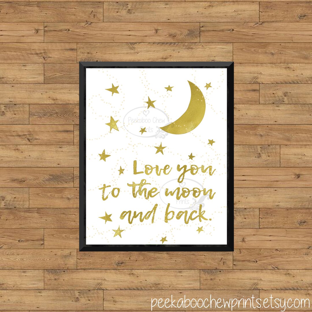 Baby Gold Nursery Wall Art Digital Printable Art Gold Love You to the