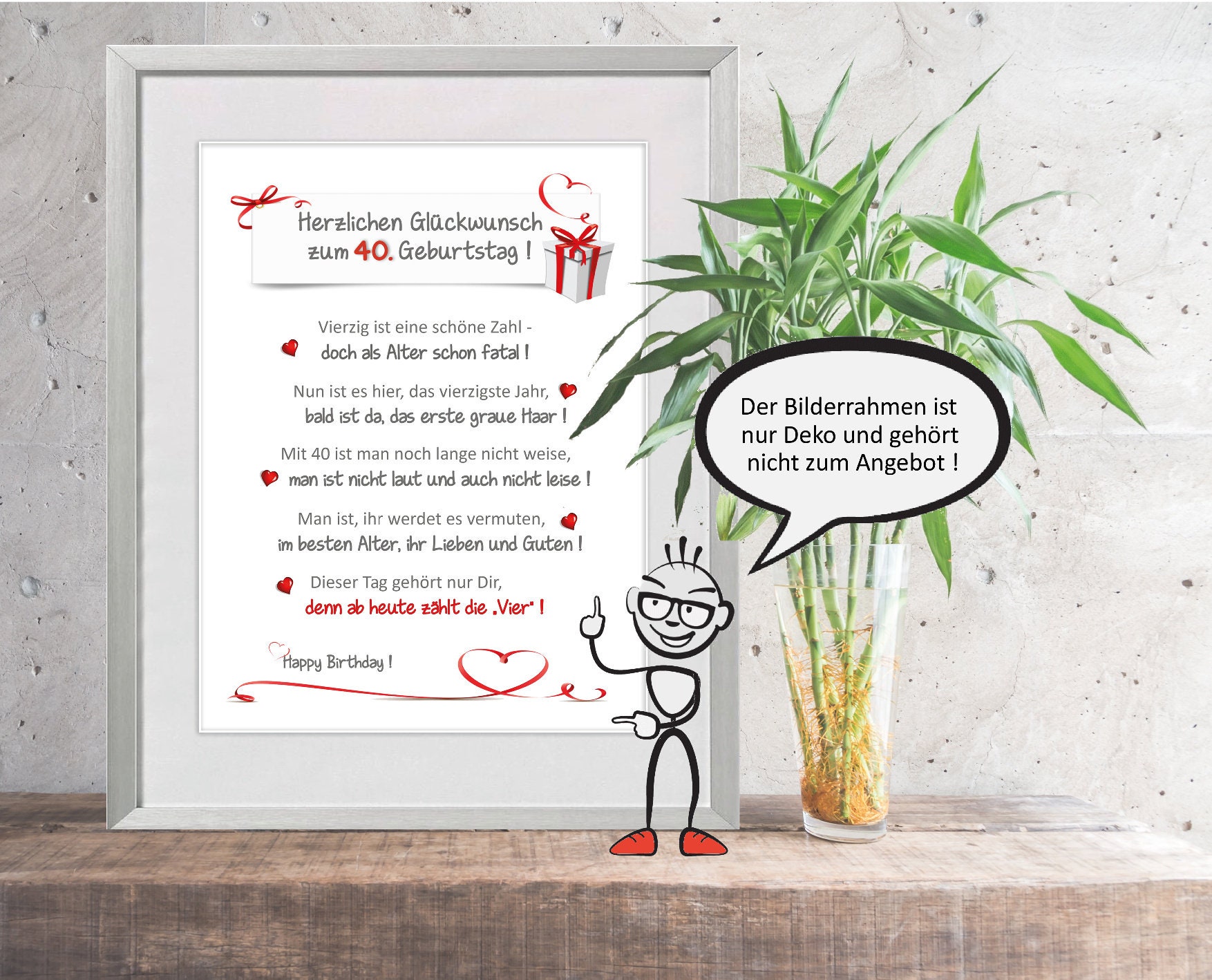 Herzlichen Glückwunsch zum 40. Geburtstag liebevoll Etsy