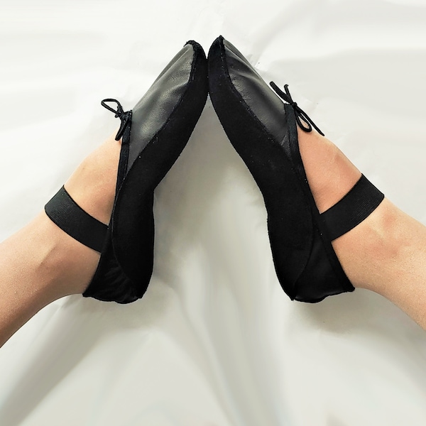 Isabella Mars Tightwire Shoes Zapatillas de ballet estilo Tightrope Circus Corderaide Drahtseil Wirewalker Cuero Negro con Suela de Gamuza