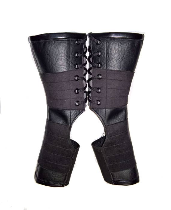VEGAN leather & suede SHORT Black Aerial Boots Isabella Mars | Etsy