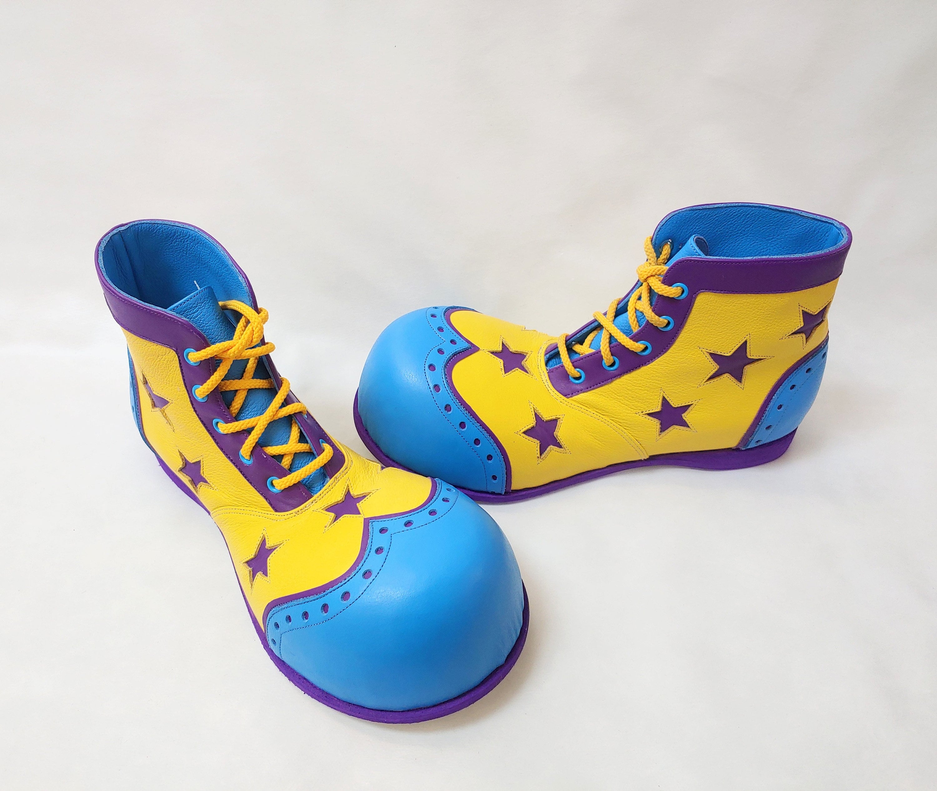 Clown Shoes - Isabella Mars - Wingtip Pattern in Yellow Blue