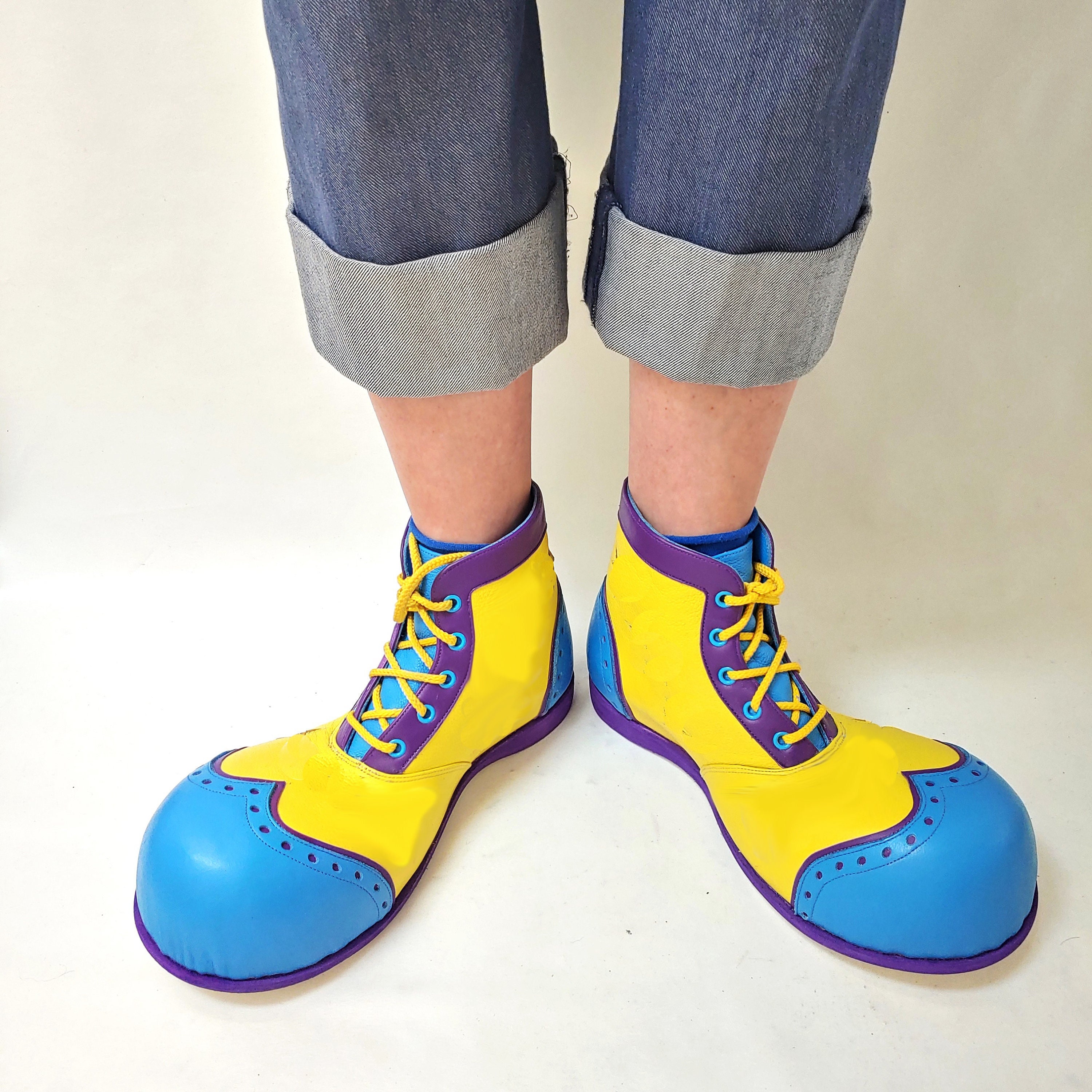 Clown Shoes Isabella Mars Wingtip Pattern in Yellow Blue Purple With Bubble  Toe Handmade to Order Genderless - Etsy Australia
