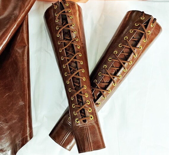 Isabella Mars BROWN Aerial Boots W FRONT LACING Full Length Leather Trapeze Boots Gaiters for Lyra Trapeze Aerial Hoop Rope Etsy Canada