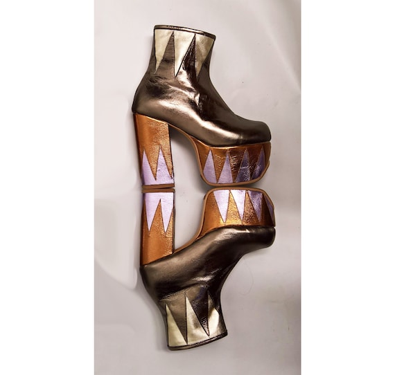 Bronze metallic sales ankle boots
