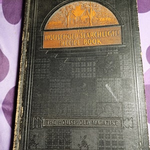 antique 1937 Household Searchlight Recipe book hardcover  Topeka KS Household Magazine