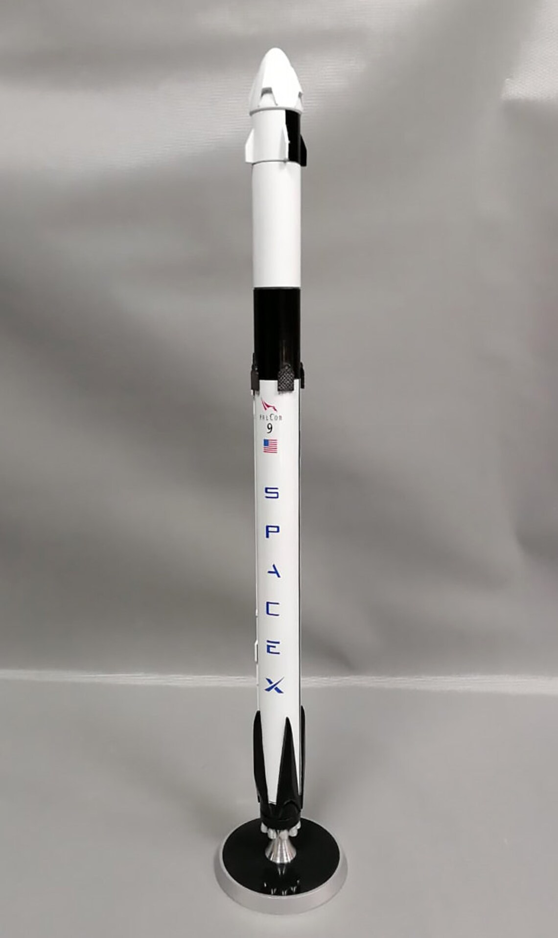 1144 Scale model SpaceX rocket Falcon 9 Block 5 Crew Dragon Etsy