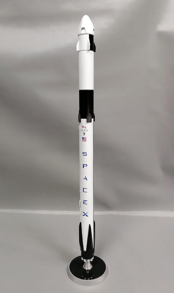 1144 Scale model SpaceX rocket Falcon 9 Block 5 Crew Dragon Etsy
