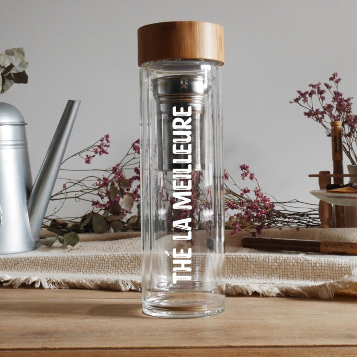 Bouteille thermos à thé en verre personnalisée Etsy France
