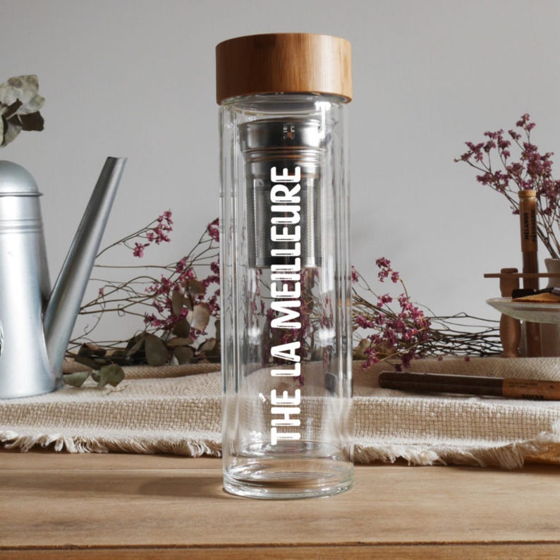 Bouteille thermos à thé en verre personnalisée Etsy France