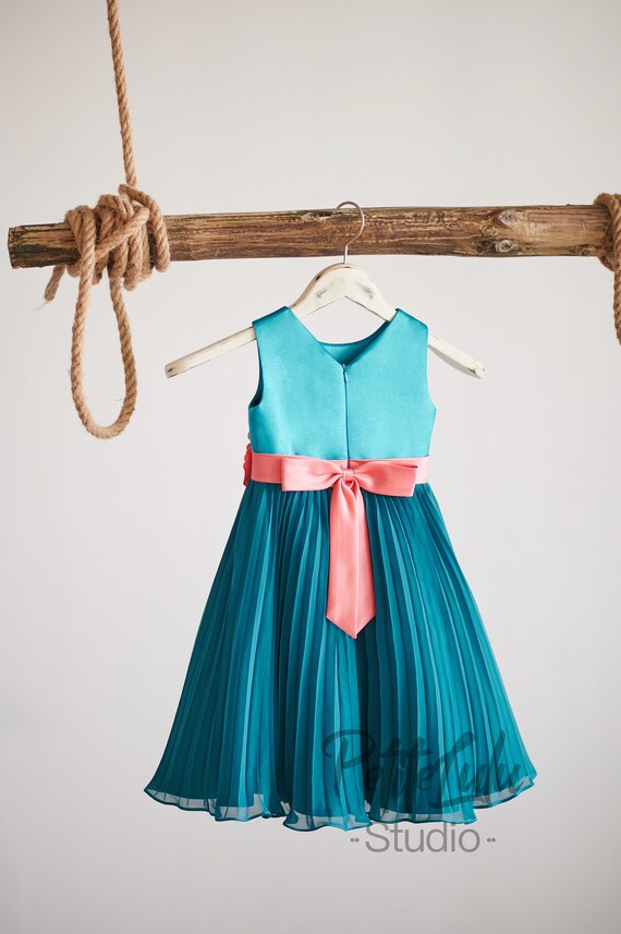 Flower Girl Dress, Knee-length, Green, Turquoise, Coral, Summer Dress, Girl  Ball Gown Dress, Princess (D001) - Etsy Hong Kong