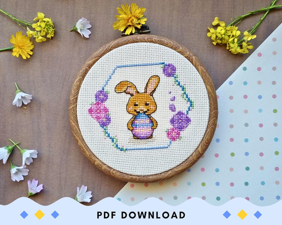 Spring Bunny - Cross Stitch Pattern - Etsy