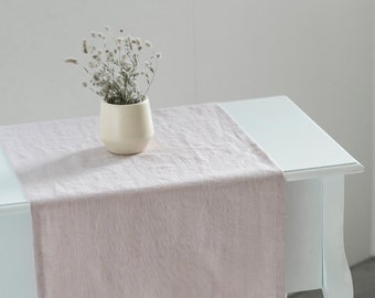 Long chemin de table en lin naturel / Chemin de table en lin / Diverses couleurs disponibles / Linge de table / Décor de table / Chemin de table personnalisé