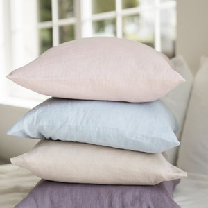 Linen pillow case / Washed linen pillow case / Linen pillow covers / Oeko-Tex certified washed soft linen / Envelope closure pillowcase image 1