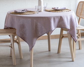 Square table cloth for square or round table / Large tablecloth made from natural stonewashed linen / Rustic dining restaurant tabletop