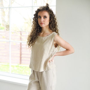 Linen blouse IMOLA / Simple linen top / Linen tank top / Linen top / Soft linen clothing / Loose linen blouse / Women&#39;s shirt