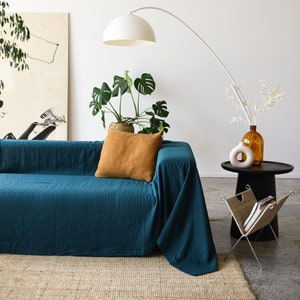 Linen couch slipcover / Oeko-Tex certified European linen / Sofa cover / Sectional couch cover / Linen couch throw / Sofa coverlet image 1