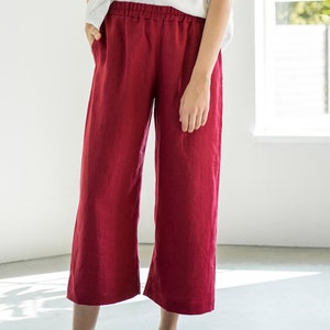 Sample sale! / Wide linen pants / Linen culottes / Soft organic linen pants / Eco-friendly linen / Baggy trousers / Washed linen pants