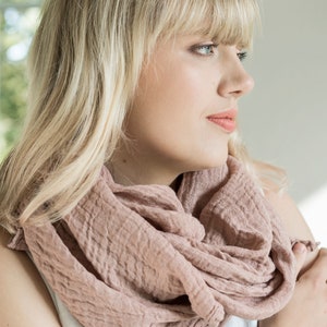 Light cocoa color linen scarf / natural linen scarf / women scarf / man scarf / 100% linen scarve / gifts idea / winter scarve / long scarf