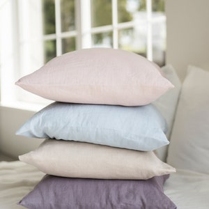 Two 20 x 26&quot; linen pillow covers / Available in multiple colors / Linen cushion covers / 20 x 26&quot; pillowcases set / Washed natural linen