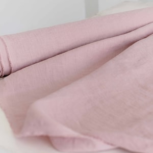 Lino OEKO-TEX® / Tessuto di lino rosa cipria naturale / Tessuto di lino ammorbidito tagliato su misura/ Tessuto di lino al metro / 100% lino naturale/Vari colori