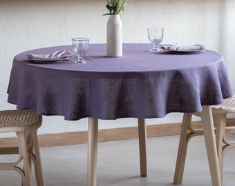 Custom tablecloth / Round linen tablecloth / Circle table cloth / Pure stonewashed large linen table cloth for interior dining gift
