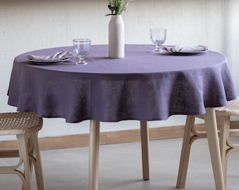 Custom tablecloth / Round linen tablecloth / Circle table cloth / Pure stonewashed large linen table cloth for interior dining gift