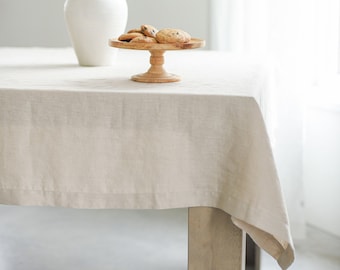 Nappe en lin naturel / Nappe en lin faite à la main / Lin naturel / Nappes en lin / Lin OEKO-TEX® / Décor de table de ferme