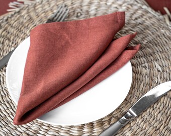 Reusable napkins / Cloth dinner napkins / Lunch napkins / Natural stonewashed linen fabric napkins set / Housewarming mothers day gift