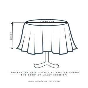 Round linen tablecloth / Washed and softened tablecloth / Natural OEKO-TEX certified linen / Circle tablecloth / Multiple colors available image 8