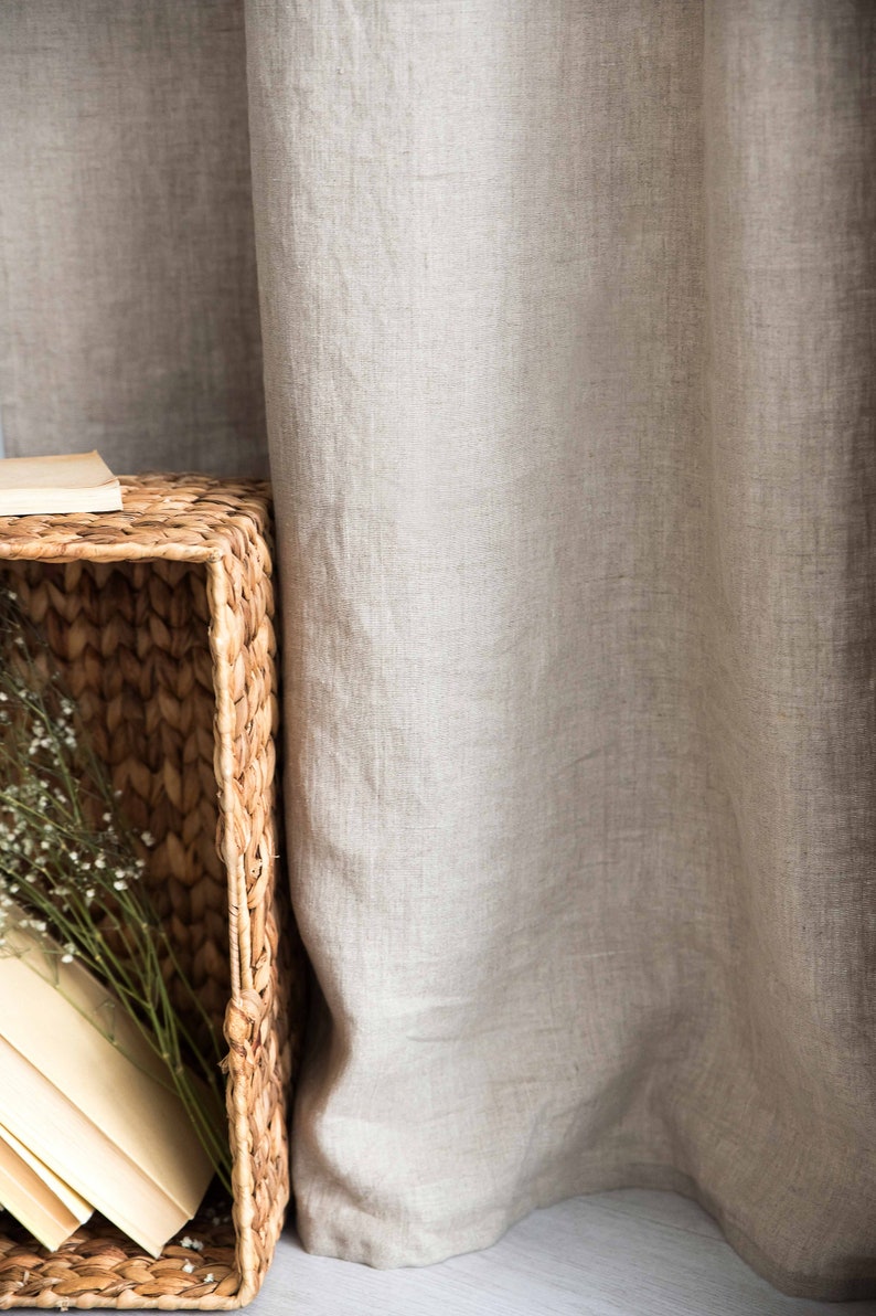 Natural Linen Dusty Pink Color Curtains / Custom Curtains / Etsy