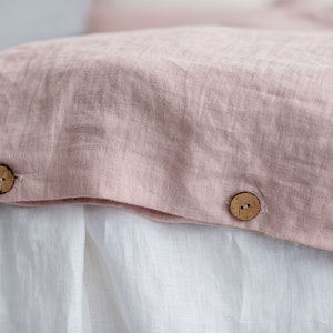 Linen bedding set / King and Queen washed linen duvet cover 2 pillowcases / OEKO-TEX® linen / linen bedding image 5