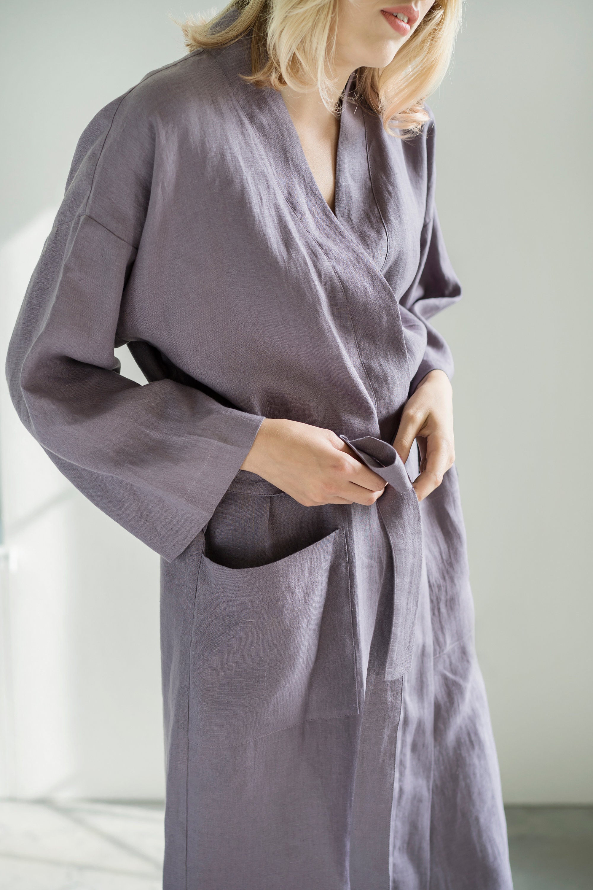 Linen Bath Robe / Spa Robe / Sauna Robe / Unisex Linen Robe / Etsy