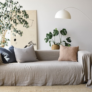 Linen couch cover / Handmade linen sofa cover / Soft slipcover / Protector cover / European linen OEKO-TEX certified