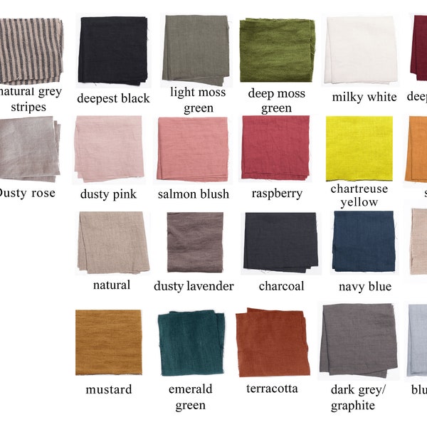 Linen fabric samples - READY TO SHIP / Softened linen fabric / 100% natural linen / eco - friendly