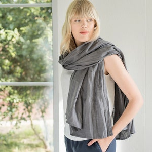 Long Scarf / Natural Linen Scarf / Women Scarf / Man Scarf / 100% Linen Scarve / Gifts Idea / Pure Linen image 3